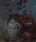 "Silver tea-pot" 2003, mixed media on wood, sm. 40,5X35