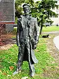 Statue of a Railway Worker (1989) by Radovan Moljski, December 2010