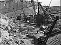 Atlit quarry 1934. Stone used in construction of Haifa harbour