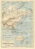 Map of route through Russia
