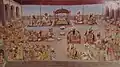 'Guru Prakash', painting of all the Sikh gurus and their followers from Gurdwara Ramsar by Bishan Singh, circa 19th century