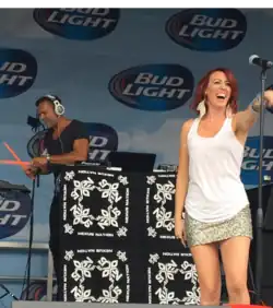 (We Are) Nexus performing at Northalsted Market Days in Chicago, IL (From left to right: Nick Gunn, Carmen Rainier)