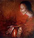 "Cicha Noc" acrylic, canvas 73x81 (1993)