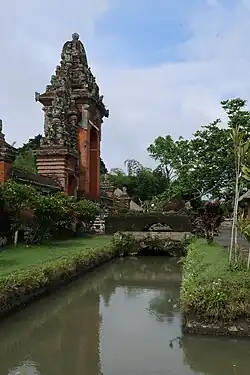 Moat by a gate