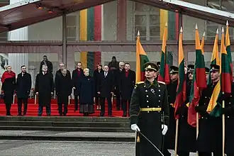 Image 66Celebrations of the 100th anniversary of the restoration of statehood of Lithuania with foreign leaders (Vilnius, 2018) (from History of Lithuania)