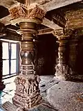 Pillars in the mandapa
