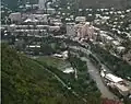 The location of Metallurg Stadium near the Debed River