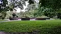 The Blindengarten in the Bad Homburg Spa Park (Kurpark) in Germany is a "smell and touch" garden comprising eight thematically planted raised beds (culinary herbs, medicinal herbs, roses, grasses, etc.) arranged around a central fountain that can provide acoustic orientation for blind and visually-impaired people.[14]