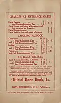 Back cover showing charges at the entrance gates
