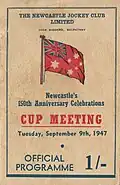 1947 NJC Newcastle Cup racebook front cover