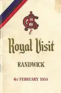 1954 AJC Queen Elizabeth Stakes racebook front cover