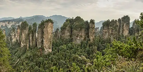Panorama of the Five Fingers Peak of Huangshizhai