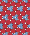 Compact packing of two sizes of circle