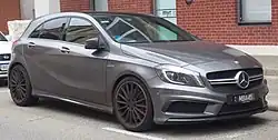 A medium-sized front-engined car with five doors