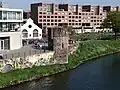 View of the Céramique section of Wyck (eastern Meuse bank) taken from the bridge.