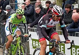 Peter Sagan following Fabian Cancellara