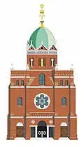 A Gerhard Roese-designed model of the former synagogue, dated 2017