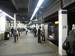 Train arriving in the station
