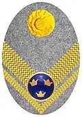 Hat badge (Mössmärke m/1914) for a major in the army on fur hat (pälsmössa m/1909-14).