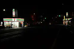 With the highest 7-Eleven outlet density in the world, it is not unusual for two 7-Eleven shops to stand face-to-face near the same intersection in Taiwan. The distance between them might be less than 50 meters (160&nbsp;ft).