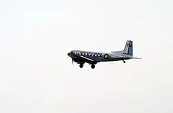 The final flight of a USMC C-117D in 1992. This aircraft is now on display at MCAS Cherry Point.