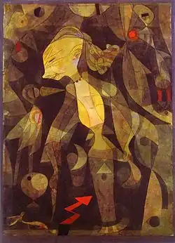 Paul Klee, 1921, Abenteuer eines Fräuleins (A Young Lady's Adventure), watercolor on paper, 43.8 × 30.8&nbsp;cm