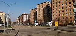 A foreshortening of the Lingotto neighborhood