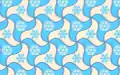 All&nbsp;tiling&nbsp;elements are&nbsp;identical pseudo‑triangles by&nbsp;disregarding their colors and&nbsp;ornaments
