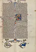 Initial E, Ezekiel Dreaming of the Four Evangelist Symbols, Italian, about 1250–1262, fol. 312
