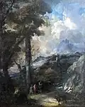 'Landscape with Mountain and Figures. Gallerie dell'Accademia, Venice.