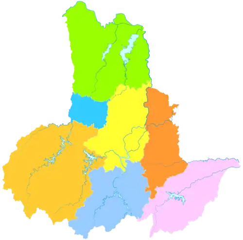 Huoqiu is the northernmost division in this map of Lu'an
