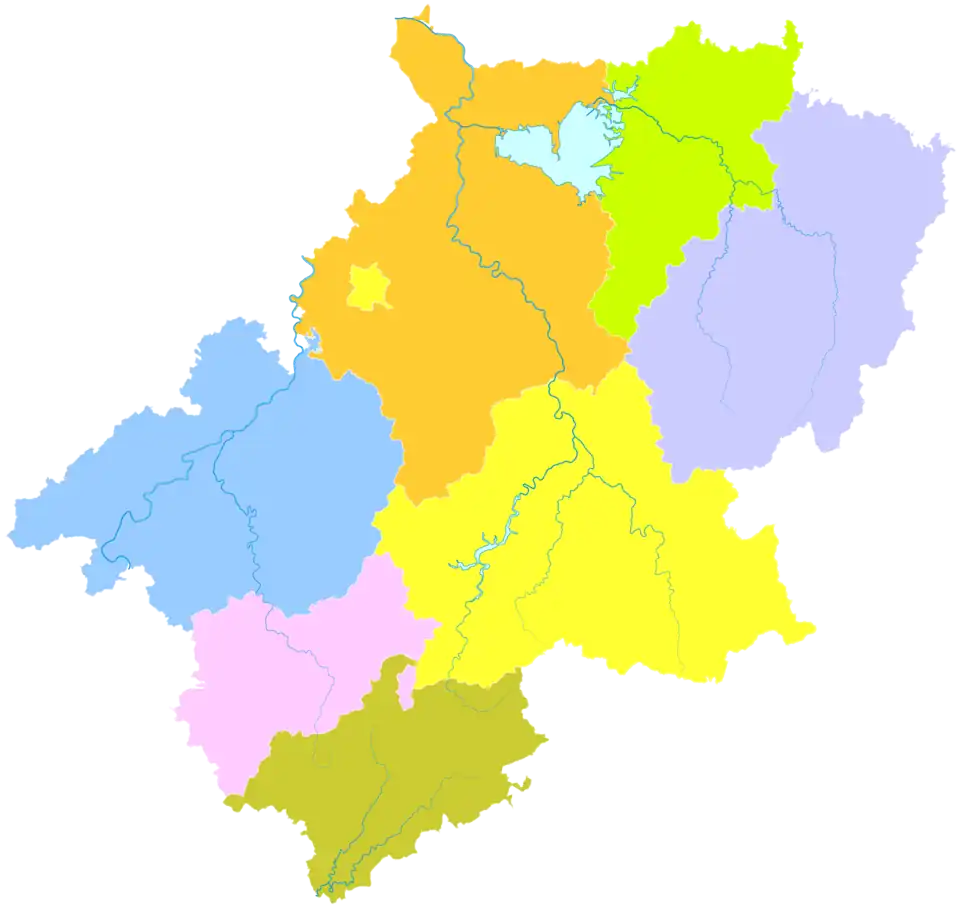 Jing County is the westernmost division in this map of Xuancheng