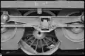Ae 3/6II nr 10436 countershafts and connecting yoke showing crosshead connection with drive axle and side rods to other driving axles