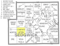Location within Sedgwick County