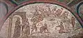 Feast in the catacomb with bread and fish (Eucharist)
