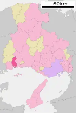 Location of Aioi in Hyōgo Prefecture