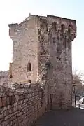 Medieval town wall near Roman baths