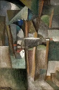 Albert Gleizes, Les Arbres (The Trees), 1910–12, oil on canvas, 41 × 27&nbsp;cm. Reproduced in Du "Cubisme", 1912