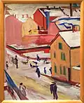 Neustadt corner Sauterstraße-Lindenstraße, 1929, oil, ca. 48x38 cm