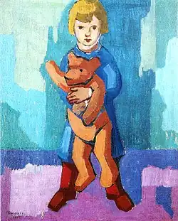 Algot med teddybjörn, 1921 (Algot with teddybear)