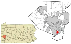 Location of Clairton, Pennsylvania