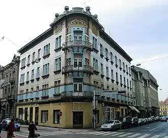 View of the building on corner of Masarykova & Gundulić Street