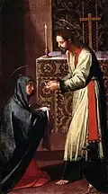 Alonzo Cano, John the Evangelist gives the communion to the Virgin, 17th century