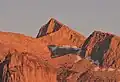 Northwest aspect and sunset alpenglow, from Bearpaw Meadow High Sierra Camp