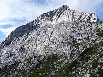 Alpspitze (2,628&nbsp;m or 8,622&nbsp;ft) from the Osterfelderkopf