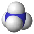 Space-filling model of the ammonium cation