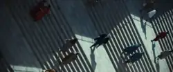 Luthen walks down stairs, shot using Dutch angle
