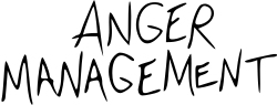 The words "Anger Management" with black lettering on a transparent background.
