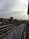 Looking east at the platforms
