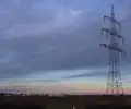 380 kV/110 kV-line with two garland-like communication cables one on the ground conductor and one on an auxiliary rope